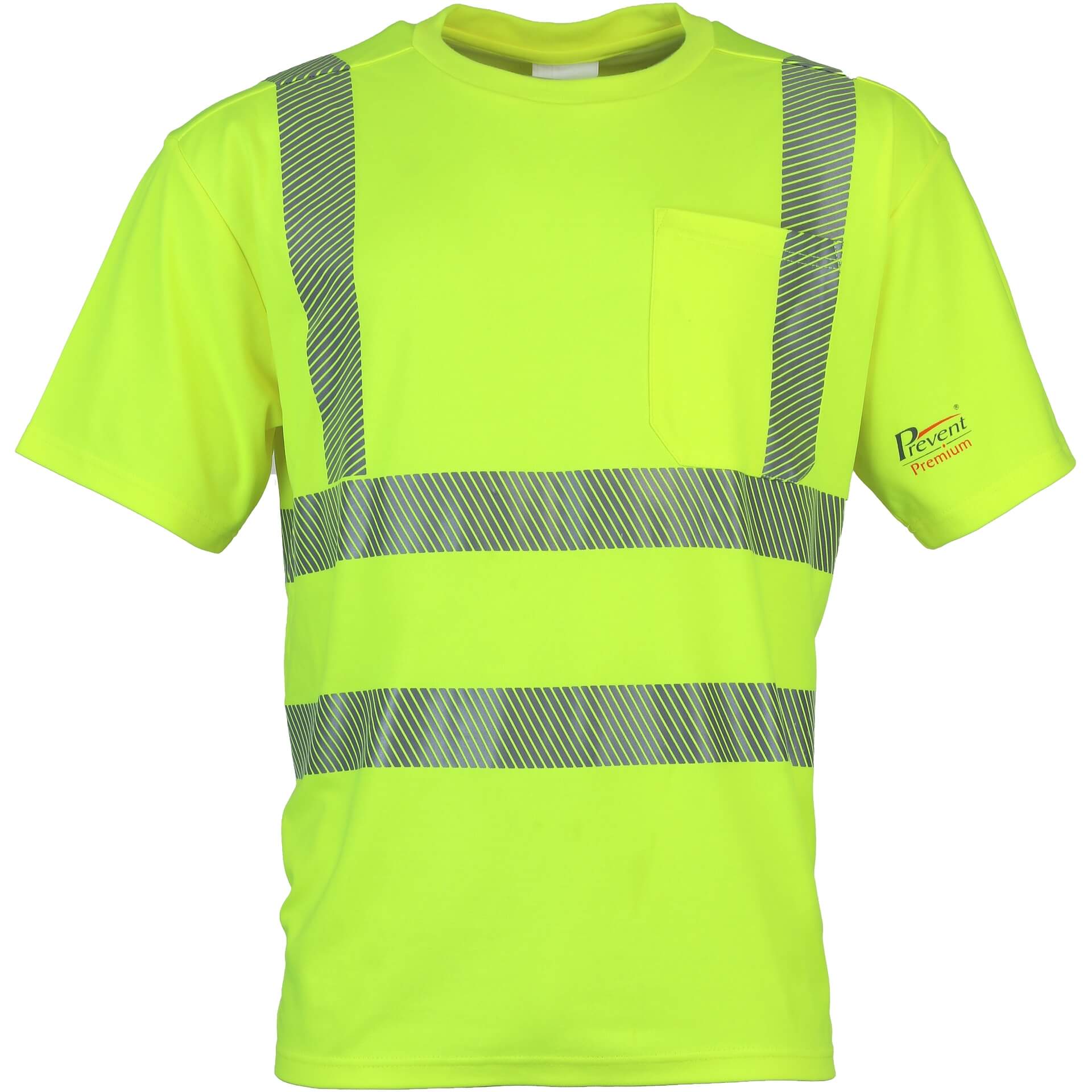 PREVENT® Premium Warnschutz-T-Shirt PTW-SHIRT in Neon-Gelb mit Reflexstreifen