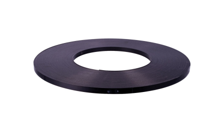 Verpackungsstahlband, schwarzlackiert & gewachst, 12.7 x 0.5 mm ca. 20kg, Innendurchmesser 300 mm Verpackungsstahlband, schwarzlackiert & gewachst, 13 x 0.5 mm ca. 20kg, 1-lagig gewickelt, Innendurchmesser 300 mm