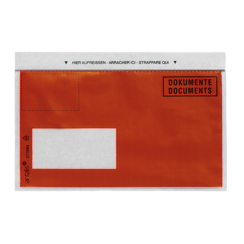 Dokumententaschen C6/5, rot, Druck Dokumente, Fenster links (Inhalt 1000 Stück) Dokumententaschen C6/5, rot, Druck Dokumente, Fenster links (Inhalt 250 Stück)
