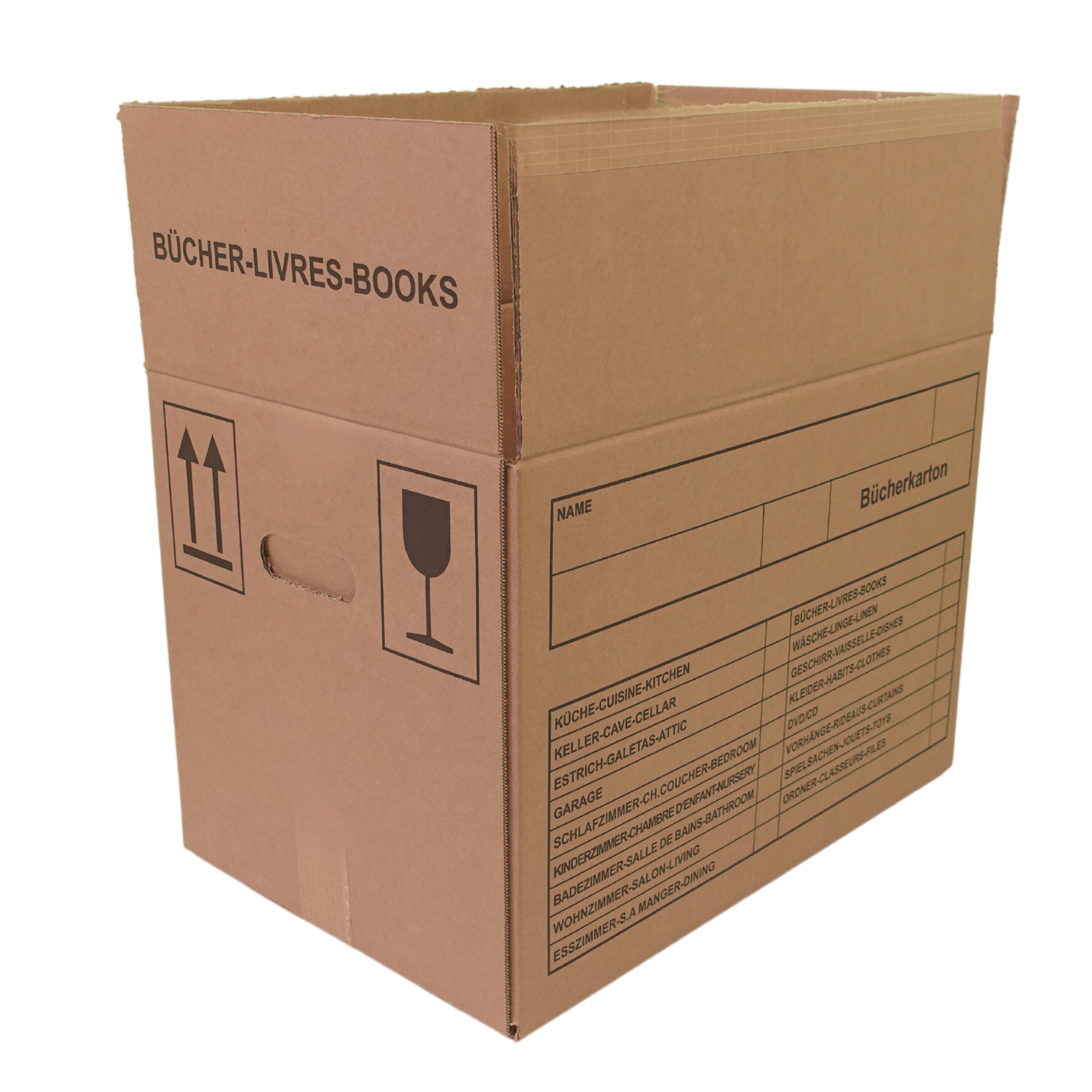 Umzugsboxen Bücherkarton - braun 500x330x360mm Umzugsboxen Bücherkarton - braun 500x330x360mm