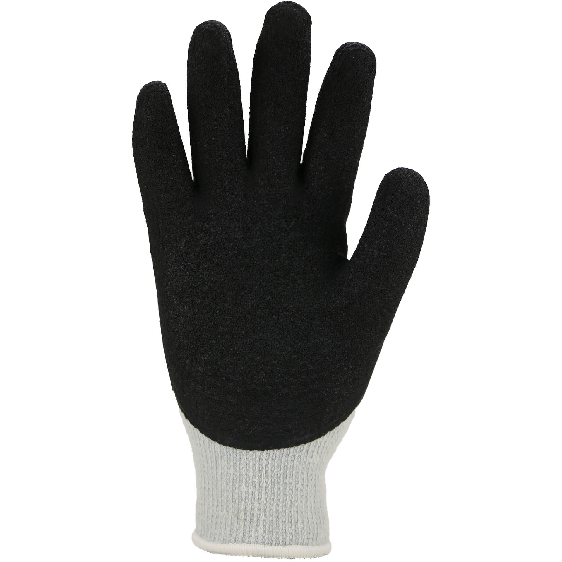 Schwarze Strick-Winter-Handschuhe 3675 mit Latexbeschichtung