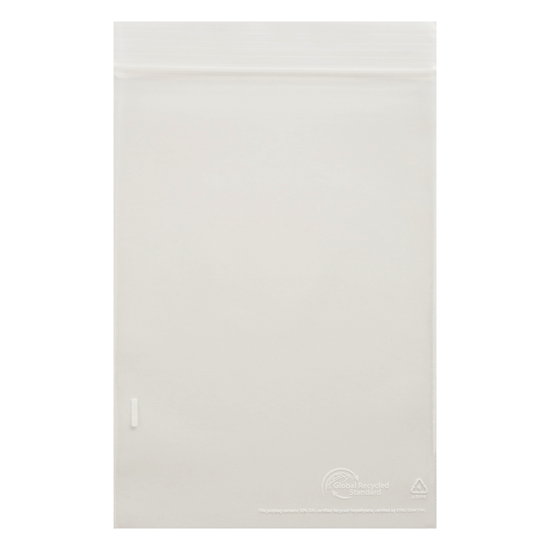 Druckverschlussbeutel mit 50 % Recyclinganteil, ohne Beschriftungsfeld, 120 x 170 mm, 50 µm (Inhalt 5000 Stück) Druckverschlussbeutel mit 50 % Recyclinganteil, ohne Beschriftungsfeld, 200 x 300 mm, 50 µm (Inhalt 2000 Stück)