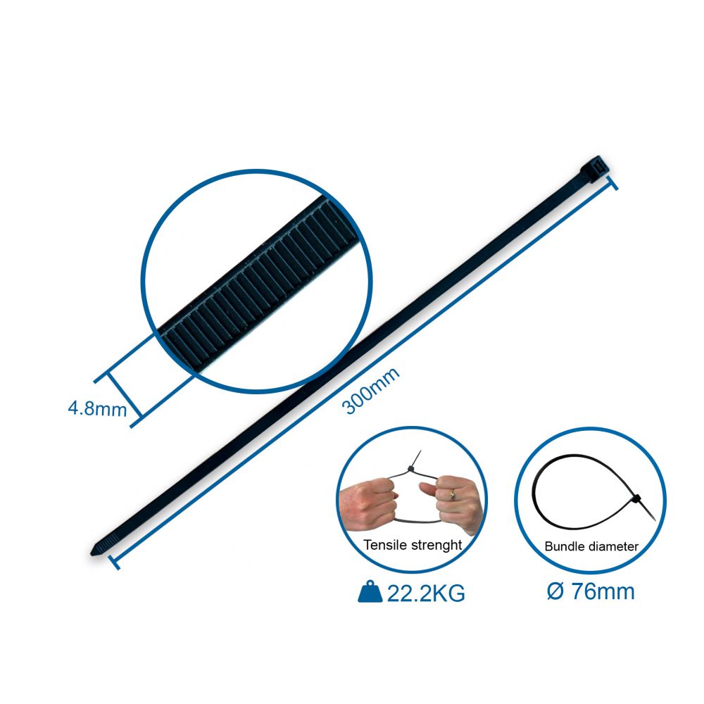 Kabelbinder 530 mm x 4.8 mm (1000 Stk.) Weiss