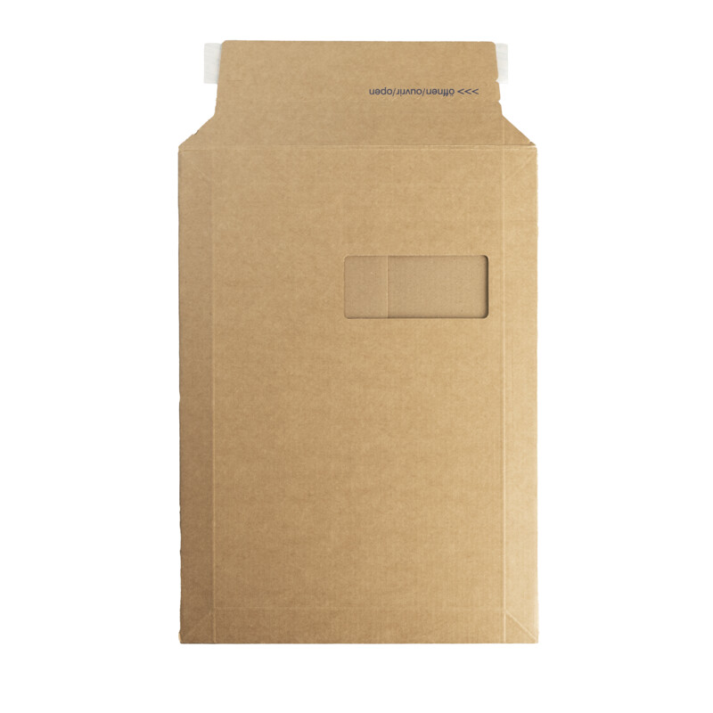 Fensterkuverts - Premium braun B4 250 x 350 mm Fenster rechts E-Welle (Inhalt 50 Stück)