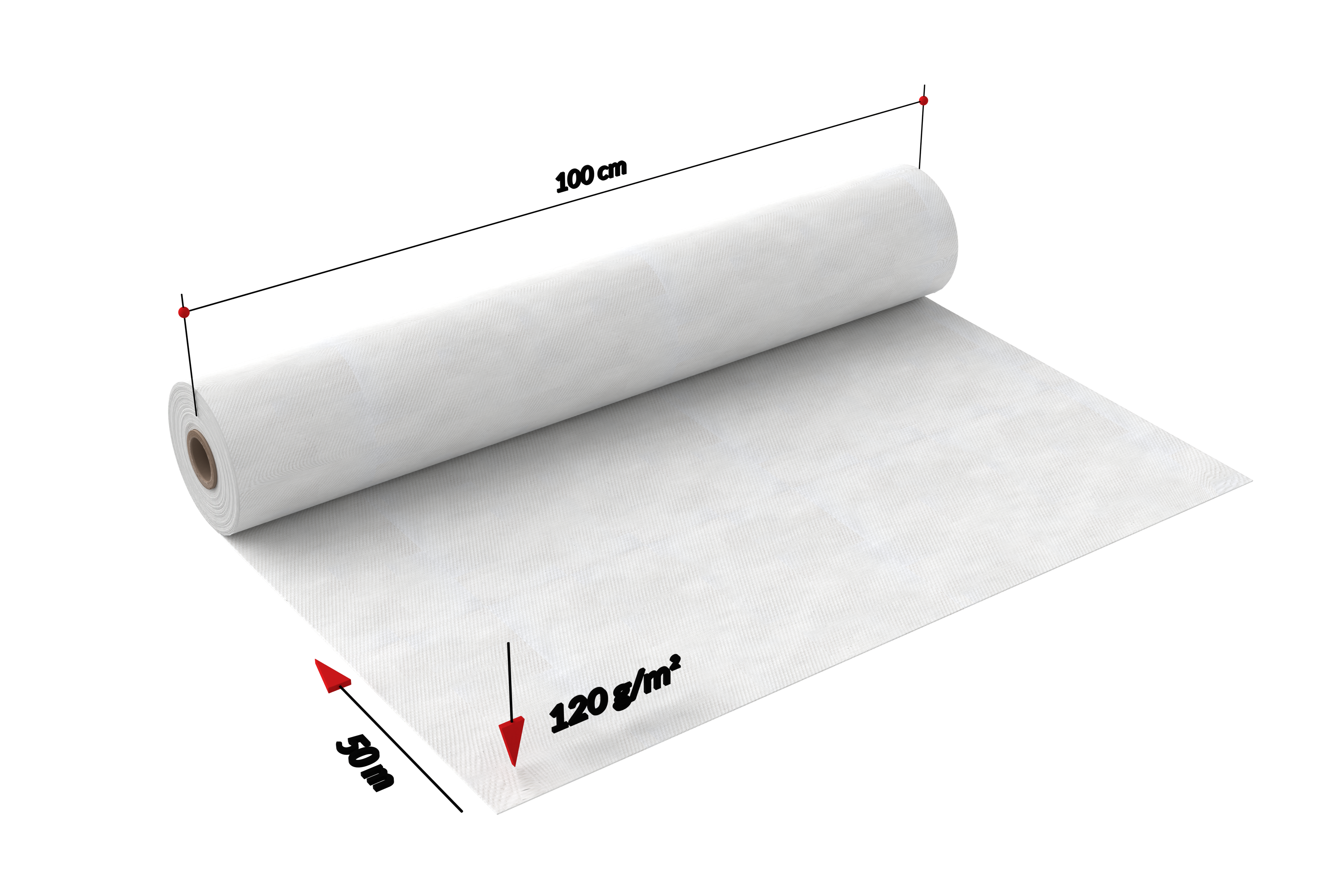 Abdeckvlies Premium 120g/m2 - 100cmx50m