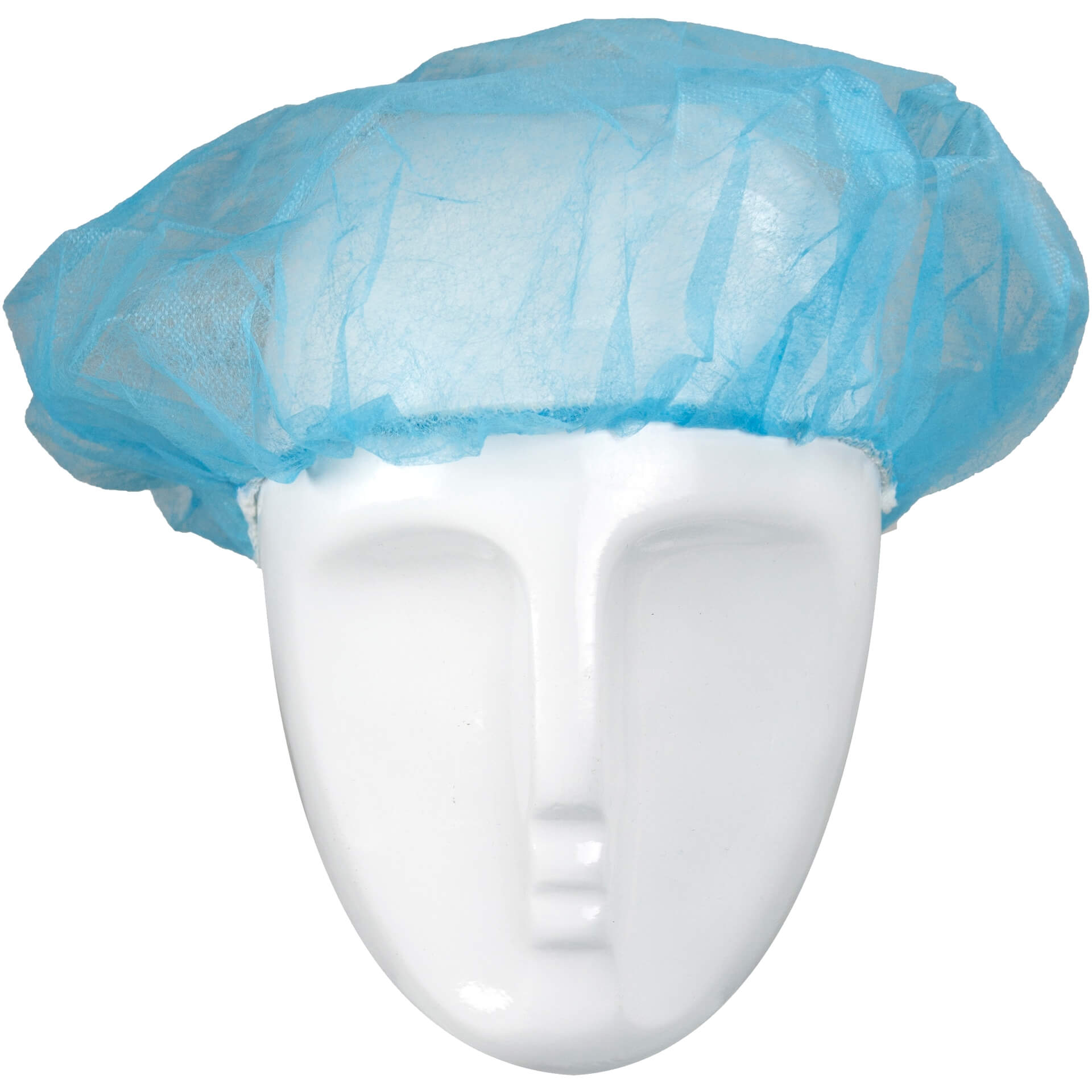 Einweg-Kopfhaube Barettform H52B in transparentem Blau