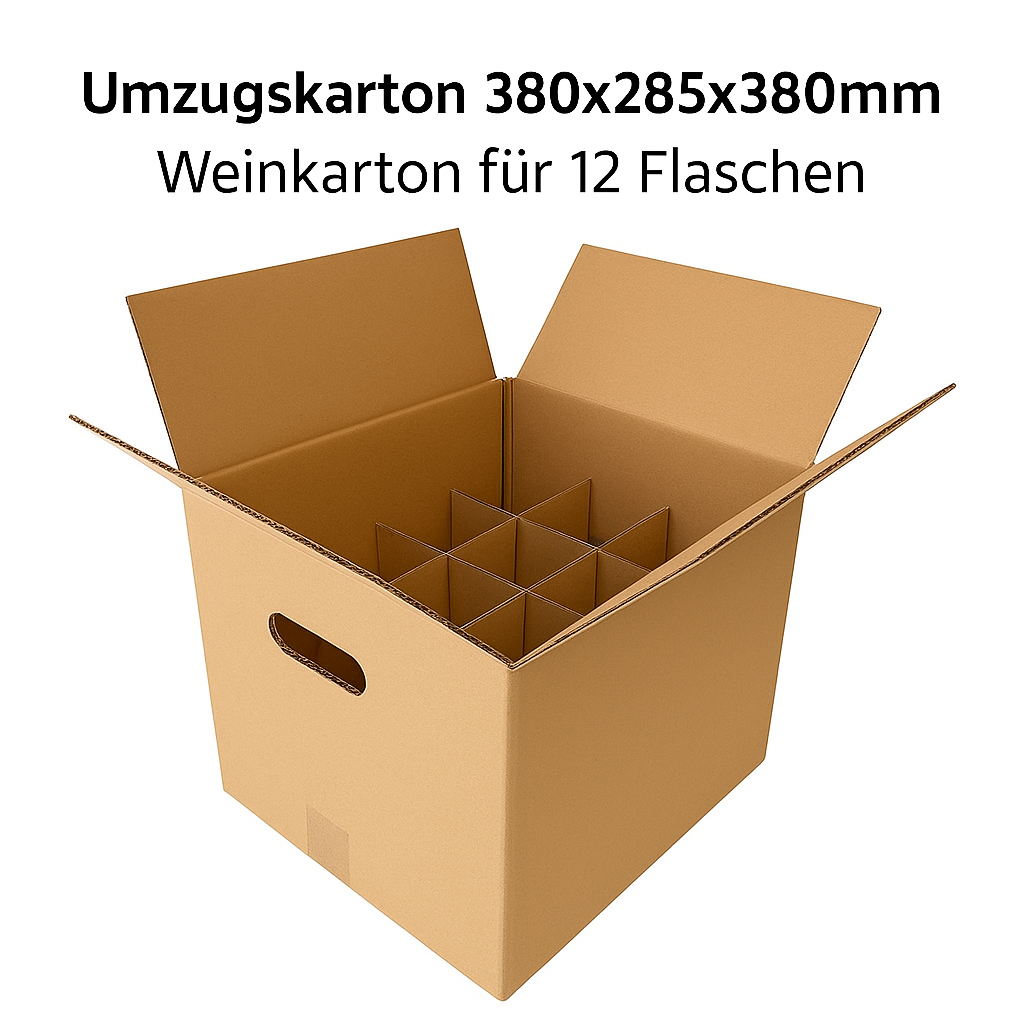 Umzugskarton Weinkarton - braun 380x285x380mm