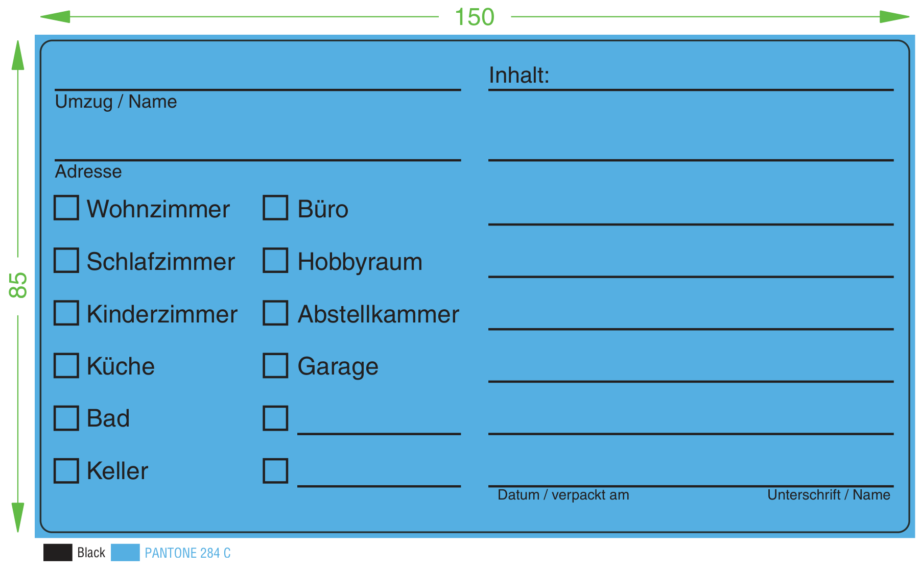 Umzugs-Etiketten 100 x 150mm (Inhalt 50 Stk.)
