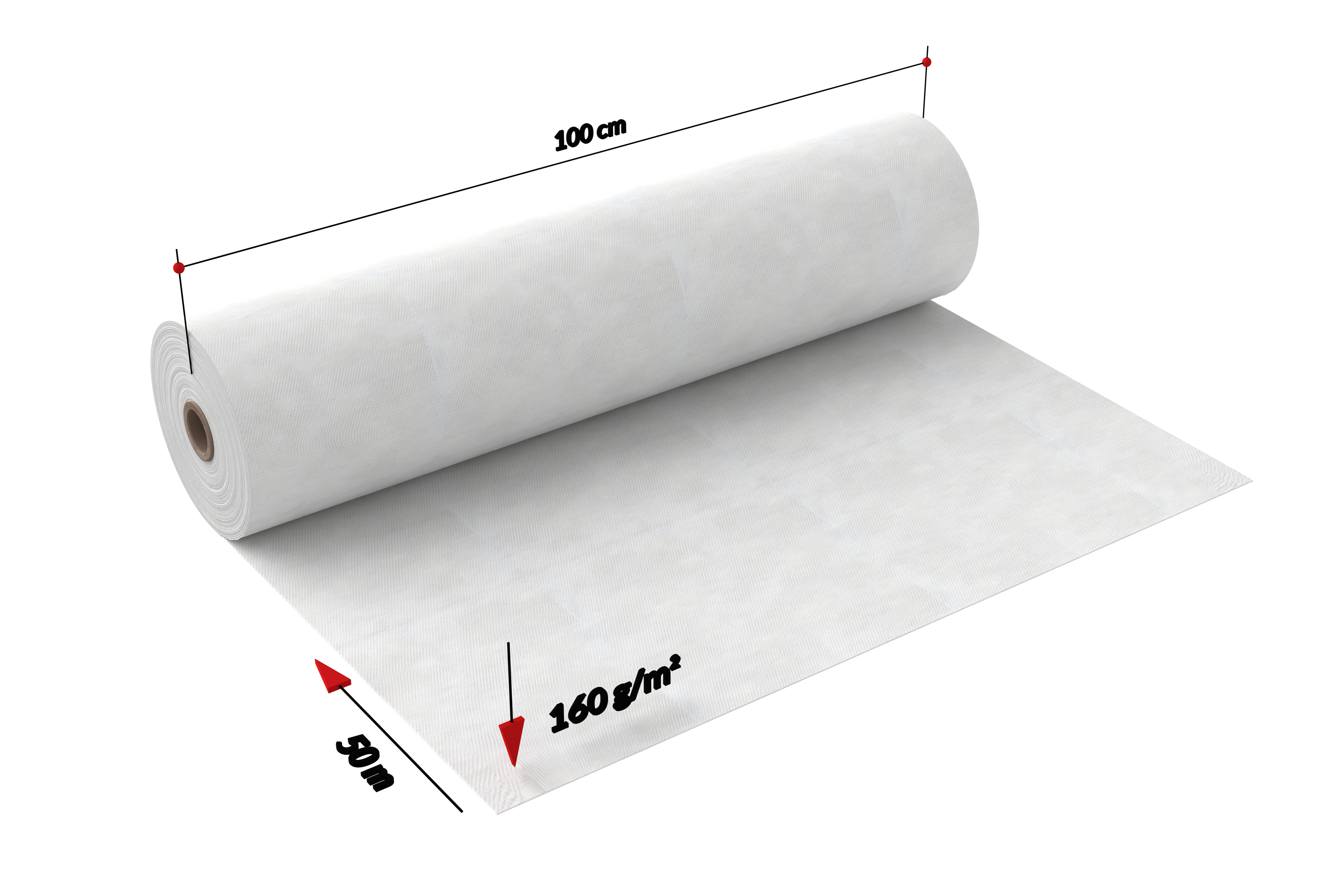 Abdeckvlies Premium 160g/m2 - 100cmx50m