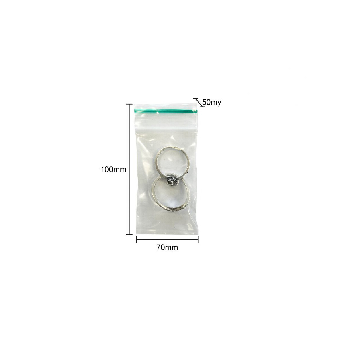 Druckverschlussbeutel 70 x 100 mm, 50µm transparent &n