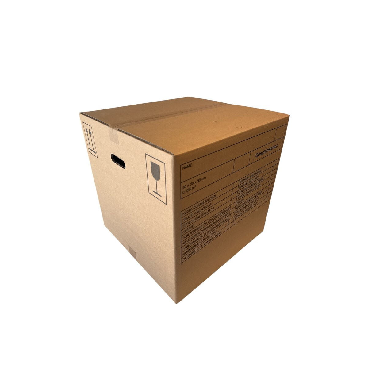 Geschirrkarton klein 500x500x500mm braun box