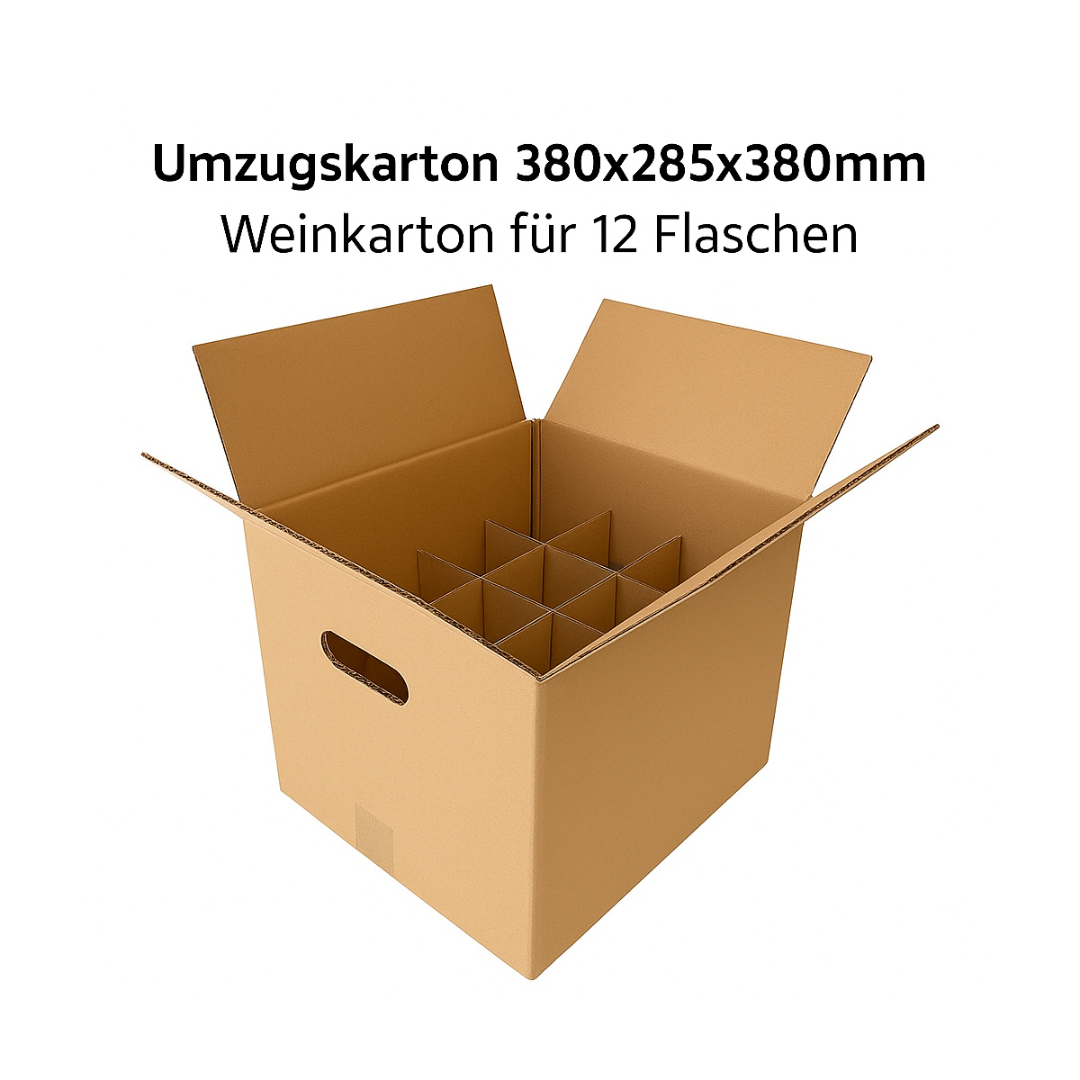 Weinkarton mit Einlage braun 380x285x380 box